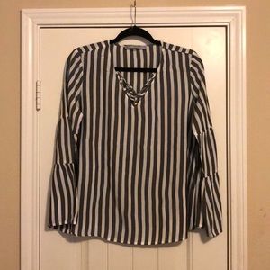 ANDREW MARC Striped Bell Sleeve Top 💕
